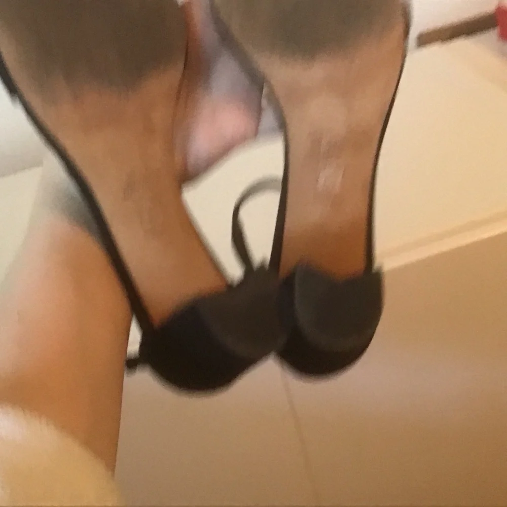 Stuart Weitzman Black Suede Leather Nearlynude Nudist‎ 3” Block Heels Shoes 7.5